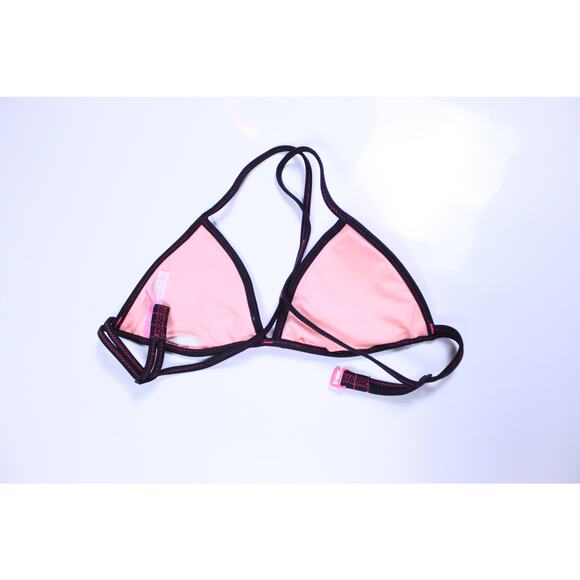 Victoria's Secret bikini top neon pink triangle string swimsuit slinky sz XS - Picture 2 of 3